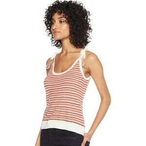 Steve Madden BB Dakota Striped Pink Cami Camisole Sleeveless Tank Blouse Top XS